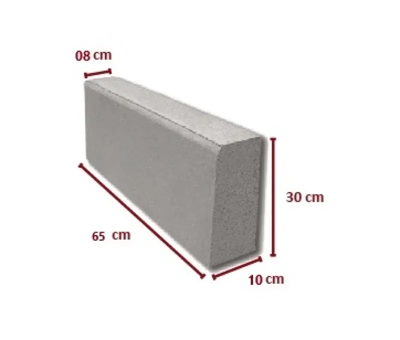 Meio fio de concreto 10x30cm