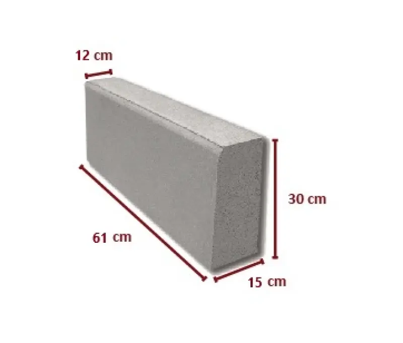 Meio fio de concreto 15x30cm
